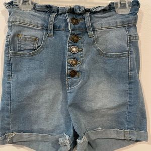 High waisted jeans shorts